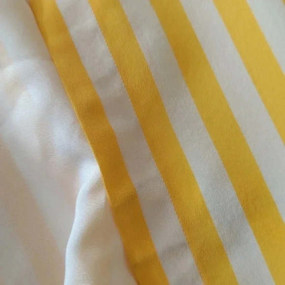 J. Crew Silk Blouson Dress in sunflower yellow and ivory stripe. - Picture 9 of 9